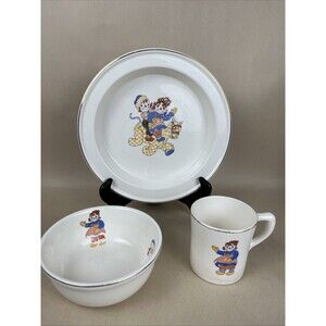 RARE VTG 1941 RAGGEDY ANN & ANDY Kids‎ PLATE/MUG/BOWL SET-JOHNNY GRUELLE CO. SET